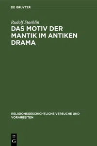 Das Motiv der Mantik im antiken Drama_cover