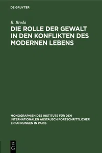 Die Rolle der Gewalt in den Konflikten des modernen Lebens_cover