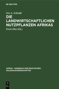 Die landwirtschaftlichen Nutzpflanzen Afrikas_cover