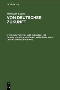 Deutschtum und Judentum mit grundlegenden Betrachtungen über Staat und Internationalismus_cover