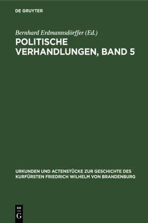 Politische Verhandlungen, Band 5