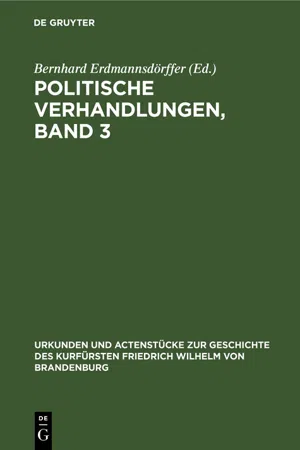 Politische Verhandlungen, Band 3