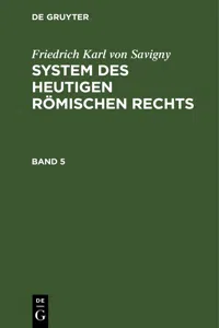 Friedrich Karl von Savigny: System des heutigen römischen Rechts. Band 5_cover