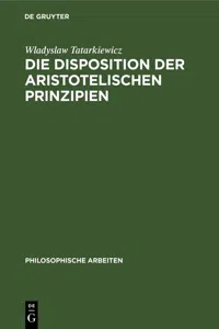 Die Disposition der Aristotelischen Prinzipien_cover