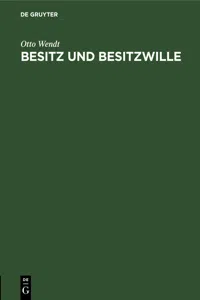 Besitz und Besitzwille_cover