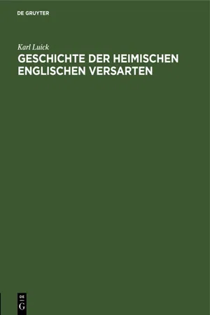 Geschichte der heimischen englischen Versarten