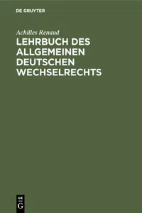 Lehrbuch des allgemeinen deutschen Wechselrechts_cover