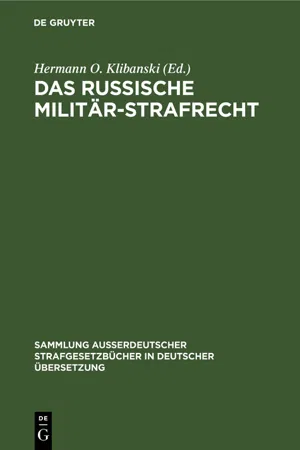 Das Russische Militär-Strafrecht