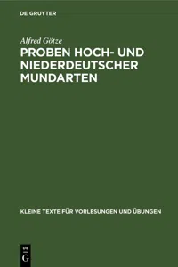 Proben hoch- und niederdeutscher Mundarten_cover