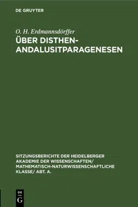 Über Disthen-Andalusitparagenesen_cover