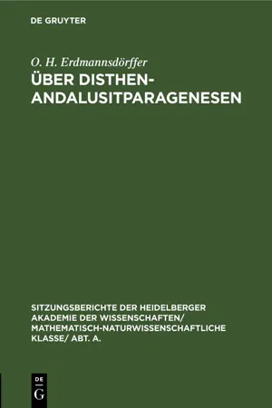 Über Disthen-Andalusitparagenesen