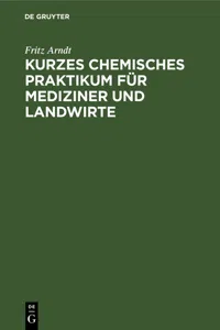 Kurzes chemisches Praktikum für Mediziner und Landwirte_cover