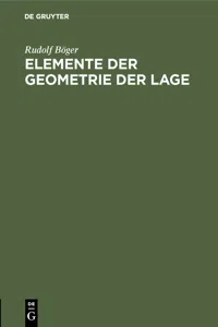 Elemente der Geometrie der Lage_cover