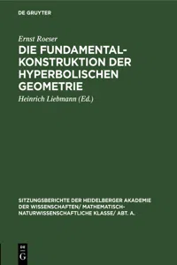 Die Fundamentalkonstruktion der hyperbolischen Geometrie_cover