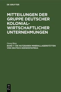 Die nutzbaren Minerallagerstätten von Deutsch-Südwestafrika_cover