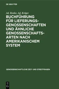 Buchführung für Lieferungsgenossenschaften und ähnliche Genossenschaftsarten nach amerikanischem System_cover