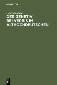 Der Genetiv bei verbis im Althochdeutschen_cover