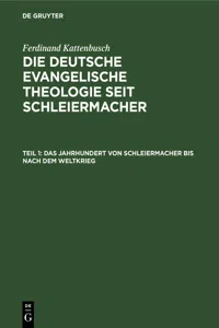 Das Jahrhundert von Schleiermacher bis nach dem Weltkrieg_cover