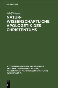 Naturwissenschaftliche Apologetik des Christentums_cover