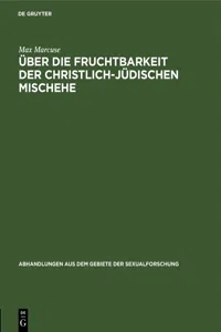 Über die Fruchtbarkeit der christlich-jüdischen Mischehe_cover