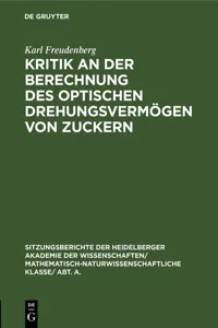 Kritik an der Berechnung des optischen Drehungsvermögen von Zuckern_cover