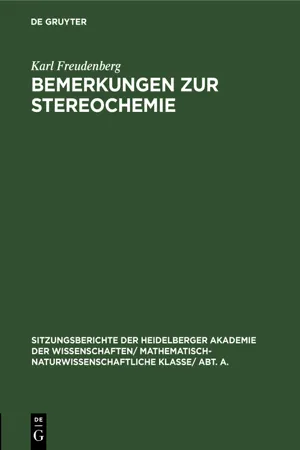 Bemerkungen zur Stereochemie