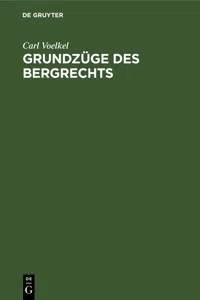 Grundzüge des Bergrechts_cover