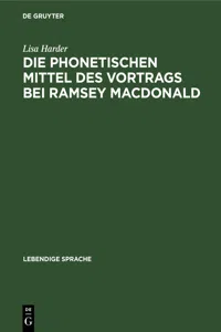 Die phonetischen Mittel des Vortrags bei Ramsey MacDonald_cover