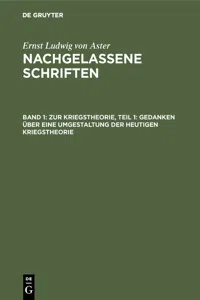 Zur Kriegstheorie, Teil 1: Gedanken über eine Umgestaltung der heutigen Kriegstheorie_cover