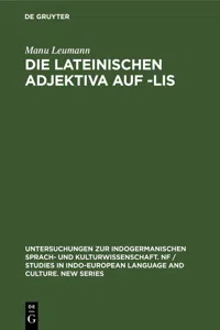 Die lateinischen Adjektiva auf -lis_cover