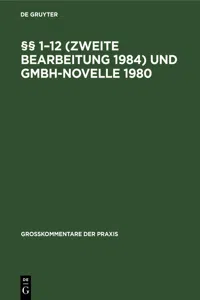 §§ 1–12 und GmbH-Novelle 1980_cover