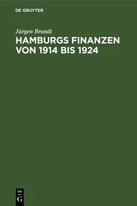 Hamburgs Finanzen von 1914 bis 1924_cover