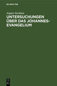 Untersuchungen über das Johannesevangelium_cover