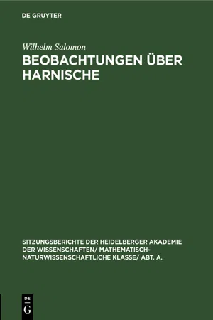 Beobachtungen über Harnische