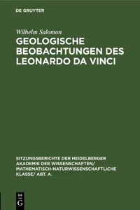 Geologische Beobachtungen des Leonardo da Vinci_cover