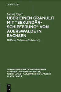 Über einen Granulit mit "Sekundärschieferung" von Auerswalde in Sachsen_cover