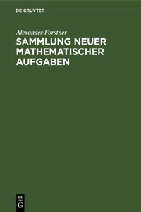 Sammlung neuer mathematischer Aufgaben_cover