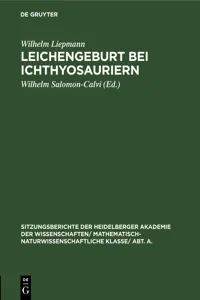 Leichengeburt bei Ichthyosauriern_cover