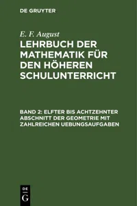 Elfter bis achtzehnter Abschnitt der Geometrie mit zahlreichen Uebungsaufgaben_cover