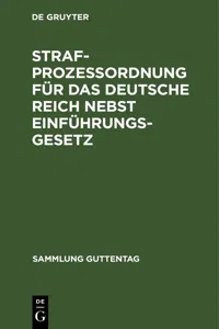 Strafprozeßordnung für das Deutsche Reich nebst Einführungsgesetz_cover