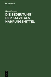 Die Bedeutung der Salze als Nahrungsmittel_cover