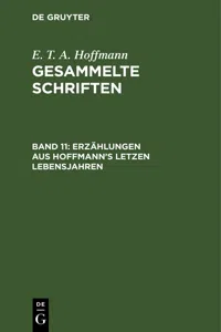 Erzählungen aus Hoffmann's letzen Lebensjahren_cover