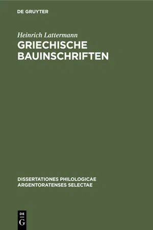 Griechische Bauinschriften