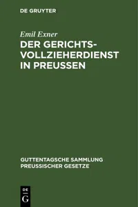 Der Gerichtsvollzieherdienst in Preußen_cover