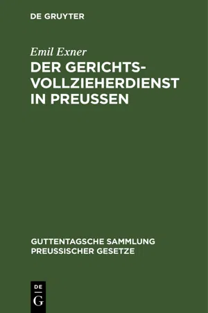 Der Gerichtsvollzieherdienst in Preußen