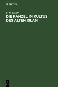 Die Kanzel im Kultus des alten Islam_cover