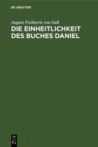 Die Einheitlichkeit des Buches Daniel_cover