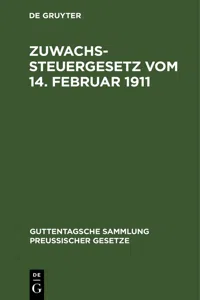 Zuwachssteuergesetz vom 14. Februar 1911_cover