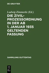 Die Zivilprozeßordnung in der ab 1. Januar 1935 geltenden Fassung_cover