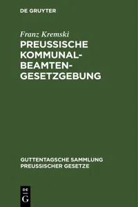 Preussische Kommunalbeamtengesetzgebung_cover